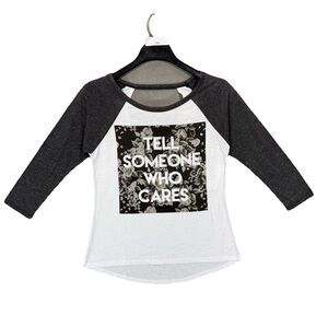 Cold Crush rue21 Women's Medium Baseball Tee Floral Graphic Raglan 3/4 Sleeve